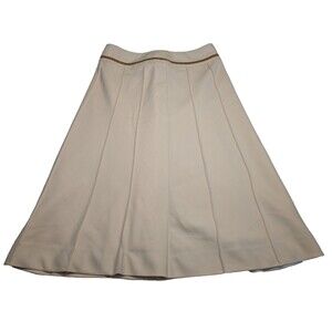 Rope Picnic Pleated A-Line Skirt Size 38 Womens Gray Office Casual